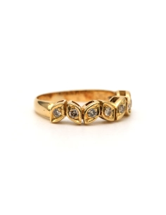 Bague contemporaine en or jaune 18 carats sertie de diamants "taille" brillant (+-0.17ct) - 6