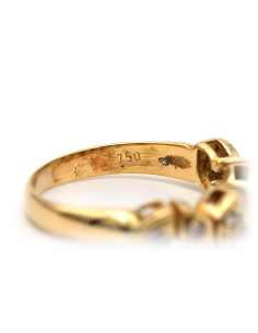 Bague contemporaine en or jaune 18 carats sertie de diamants "taille" brillant (+-0.17ct) - 7