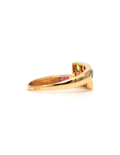 Bague contemporaine en or jaune 18 carats sertie de grenats, citrines, améthystes, péridots et topazes - 6