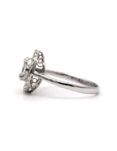 Bague contemporaine en or blanc 18 carats sertie de diamants taille "baguette", "marquise" et "brillant" (+-1.22ct) - 3