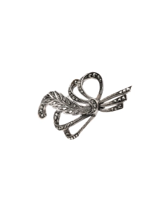 Broche Art Déco en argent 835 sertie de marcassites - 2