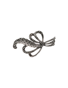 Broche Art Déco en argent 835 sertie de marcassites - 1