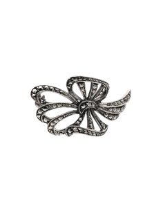 Broche Art Déco en argent 835 sertie de marcassites - 6