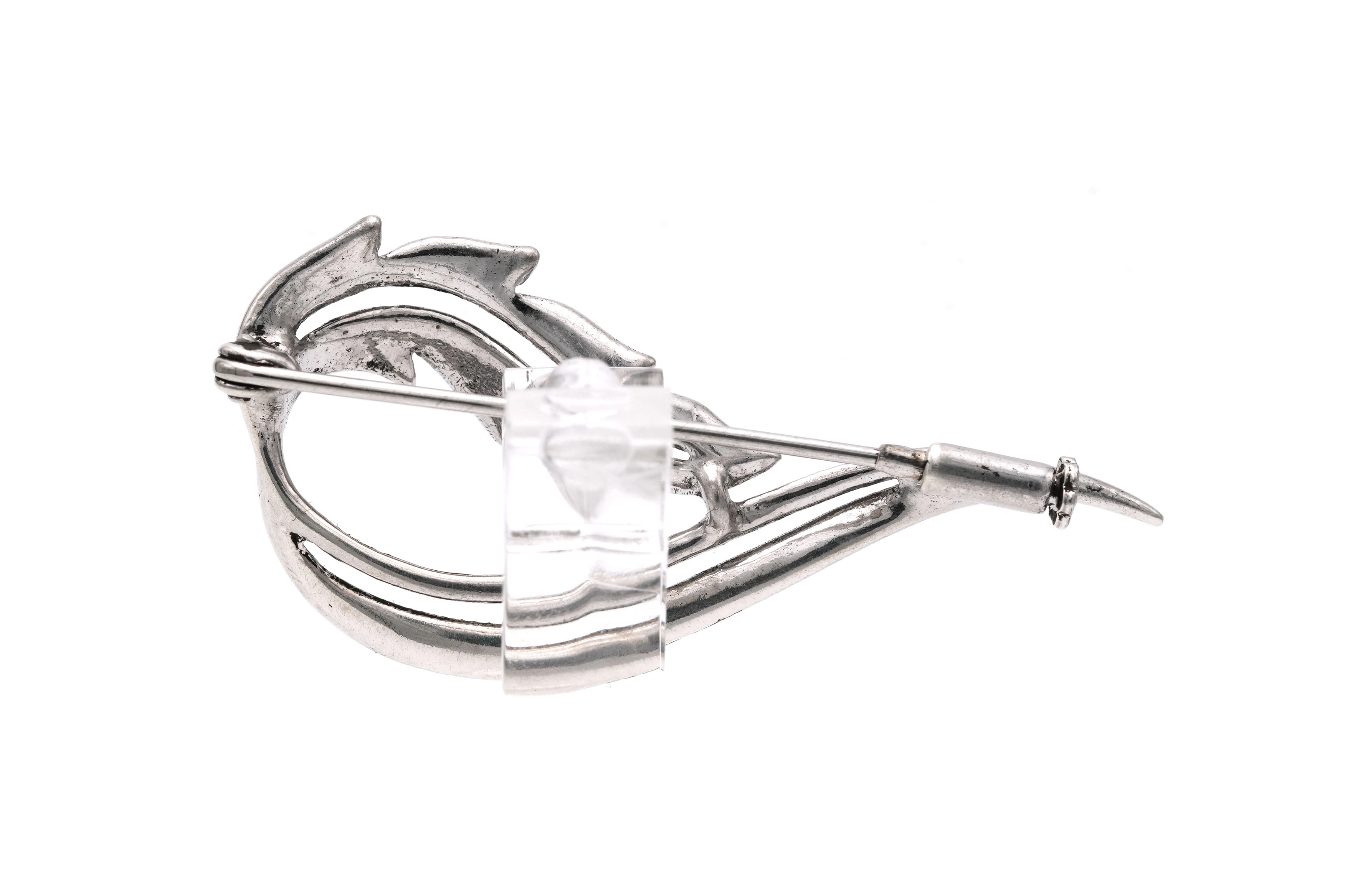 Broche Art Déco en argent 800 sertie de marcassites - 4