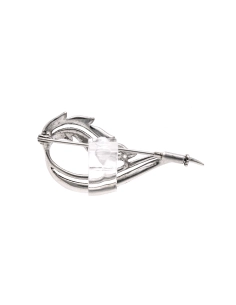 Broche Art Déco en argent 800 sertie de marcassites - 4