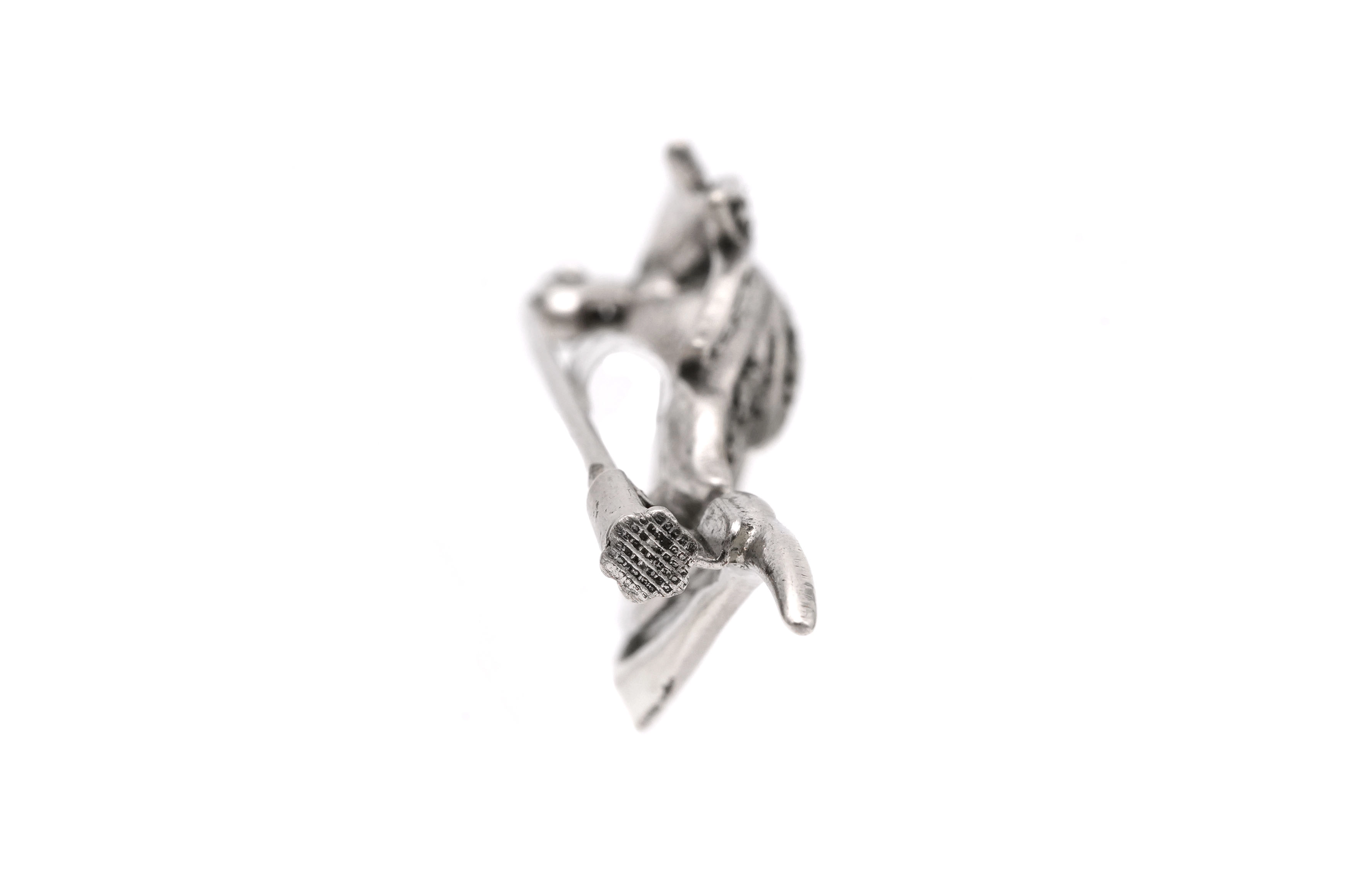 Broche Art Déco en argent 800 sertie de marcassites - 5