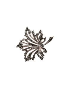 Broche Art Déco en argent 835 sertie de marcassites - 1