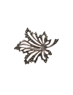 Broche Art Déco en argent 835 sertie de marcassites - 2