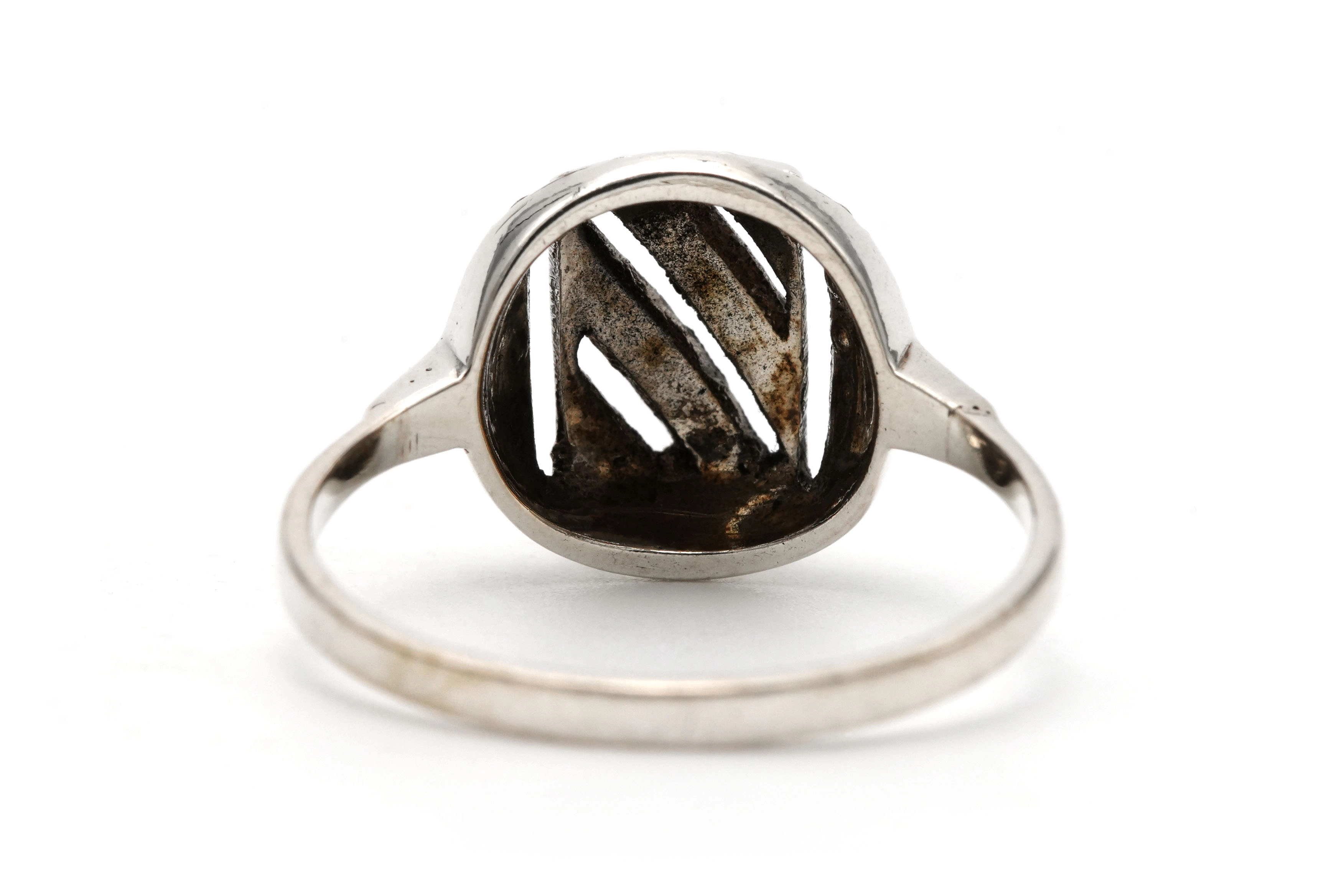 Bague Art Déco en argent 925 sertie de marcassites - 4