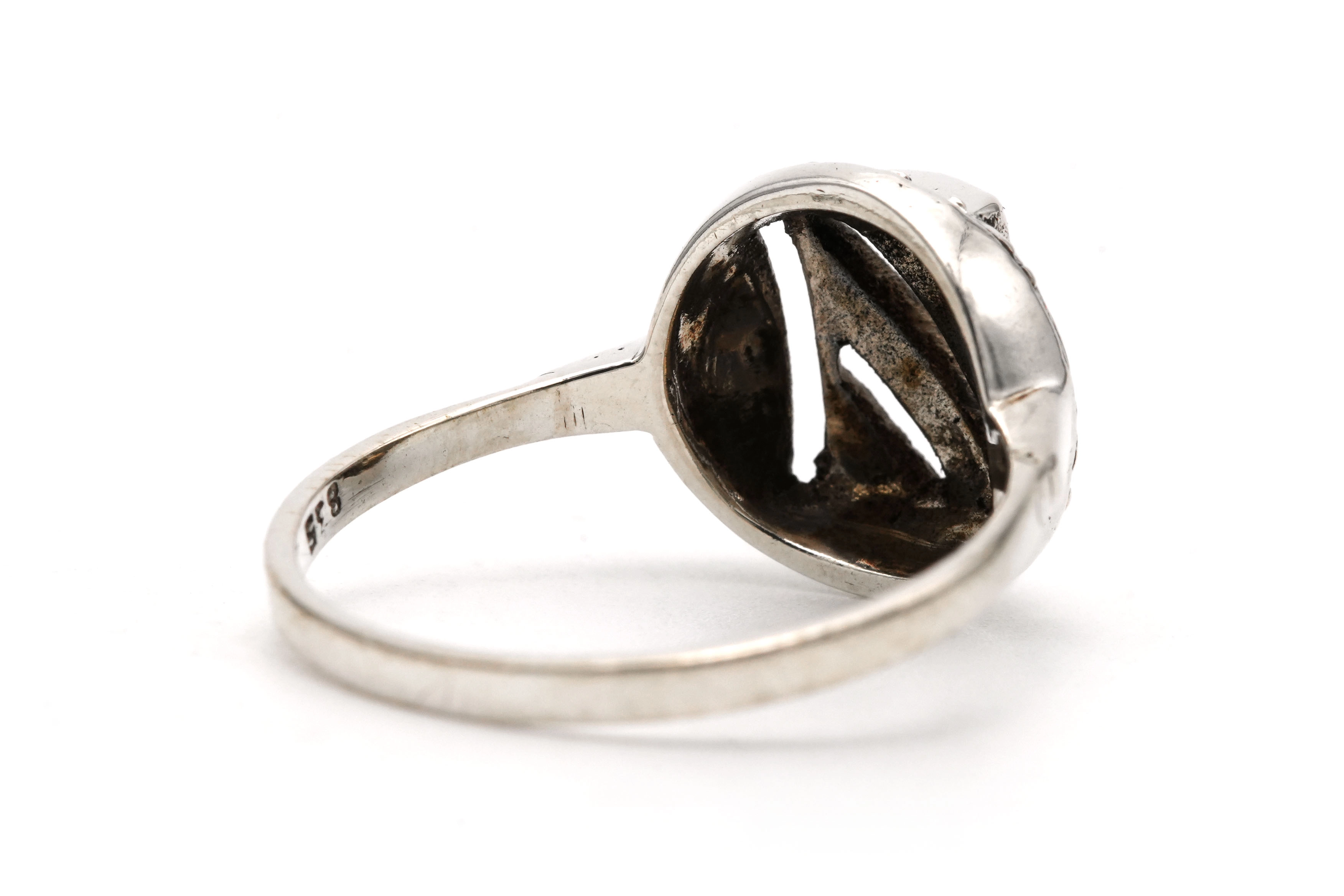 Bague Art Déco en argent 925 sertie de marcassites - 5