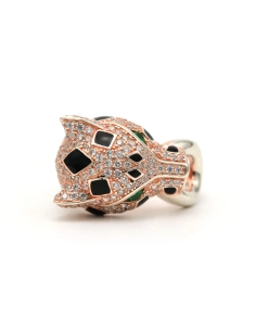 Bague contemporaine en argent sertie de zirconiums - 2