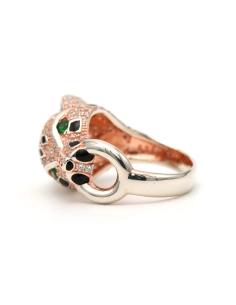 Bague contemporaine en argent sertie de zirconiums - 3
