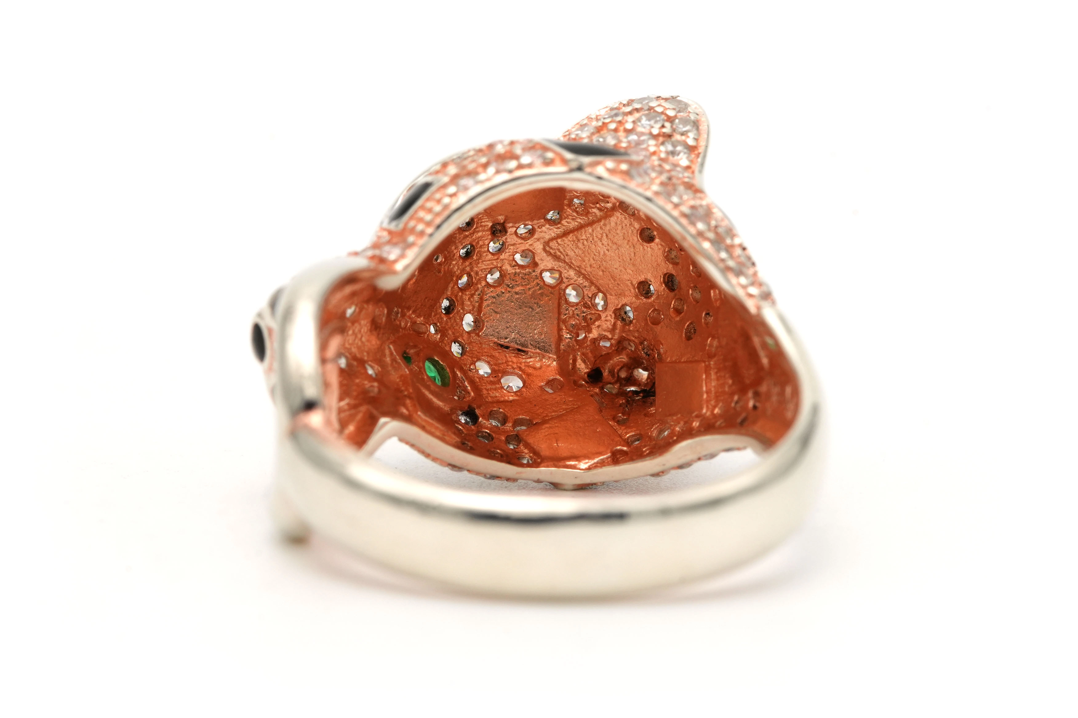 Bague contemporaine en argent sertie de zirconiums - 4