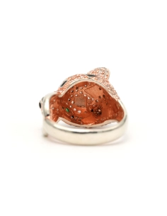 Bague contemporaine en argent sertie de zirconiums - 4