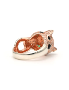 Bague contemporaine en argent sertie de zirconiums - 5