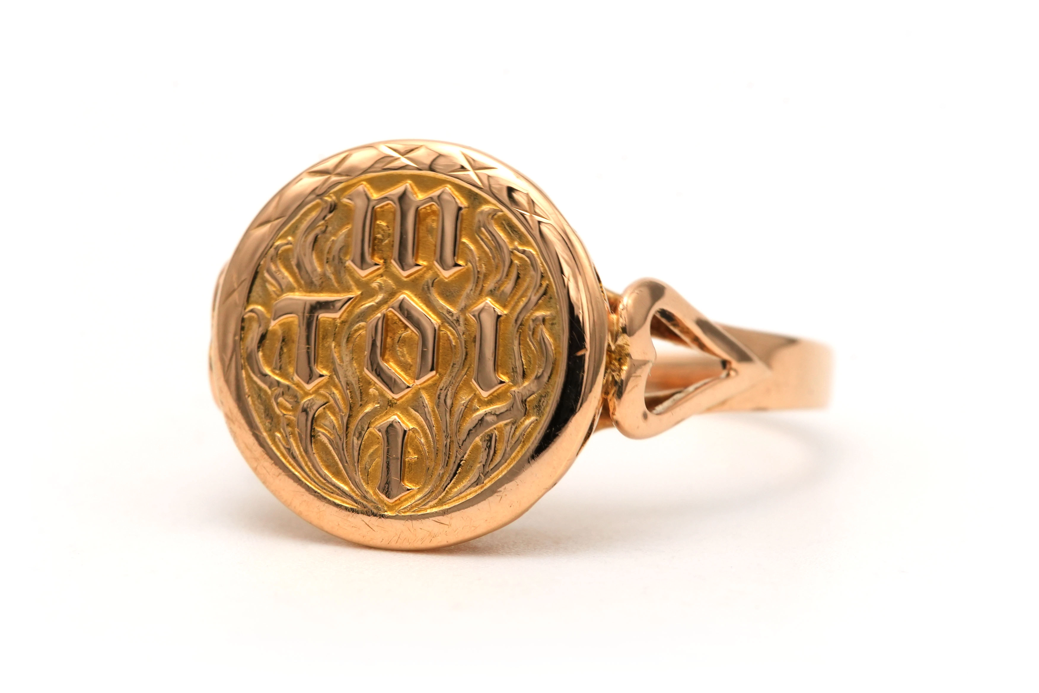 Bague Années 70 en or jaune 18 carats - 1