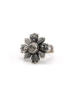 Bague Napoléon III en argent sertie de diamants taille "rose" - 2