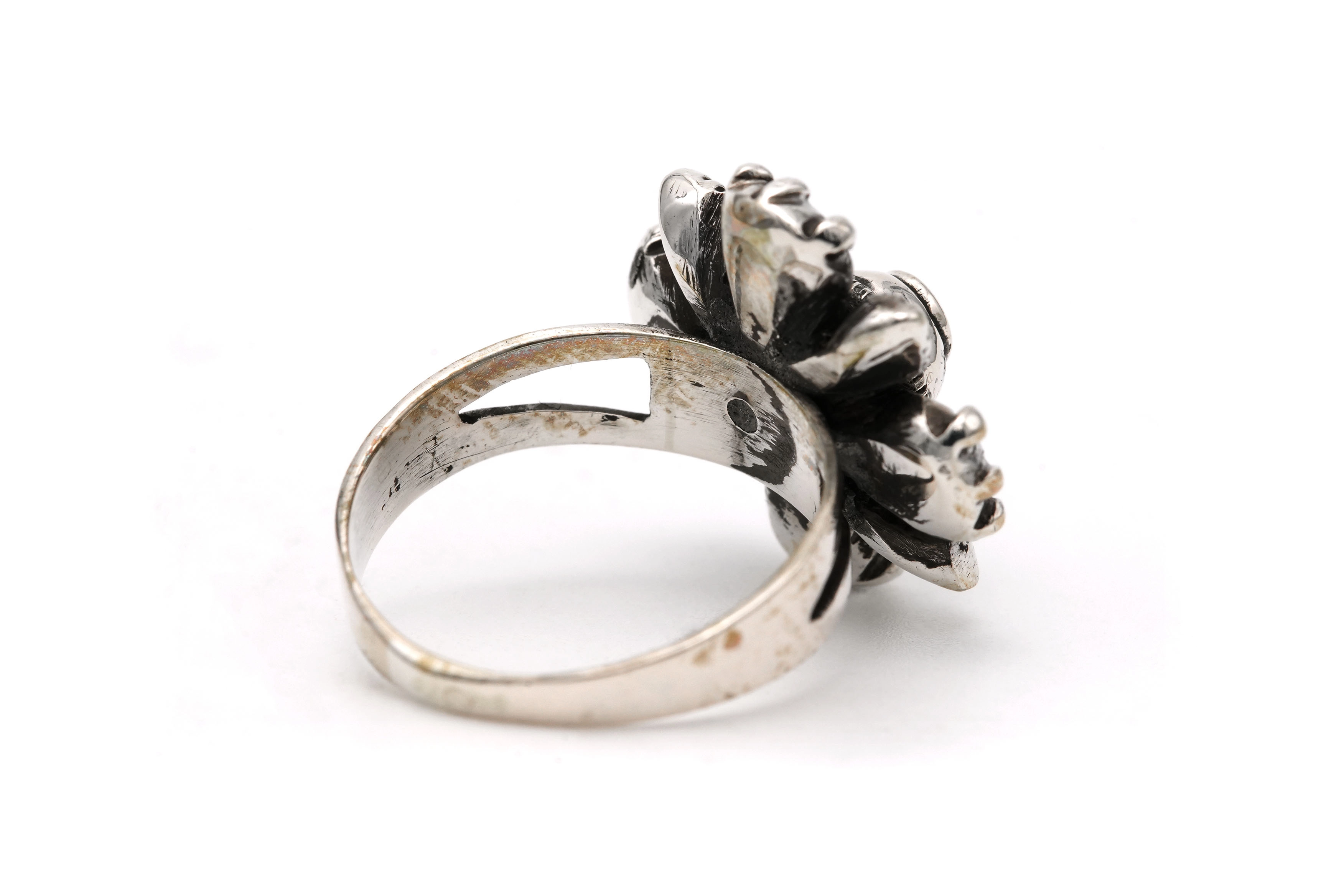 Bague Napoléon III en argent sertie de diamants taille "rose" - 5