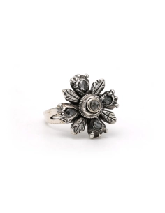 Bague Napoléon III en argent sertie de diamants taille "rose" - 6