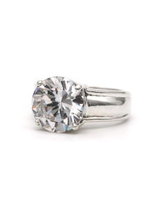 Bague contemporaine en argent 925 sertie d'un zirconium - 2