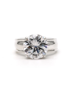 Bague contemporaine en argent 925 sertie d'un zirconium - 1