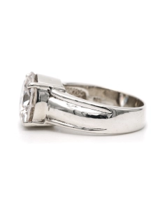 Bague contemporaine en argent 925 sertie d'un zirconium - 3