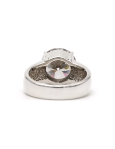 Bague contemporaine en argent 925 sertie d'un zirconium - 4