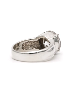 Bague contemporaine en argent 925 sertie d'un zirconium - 5