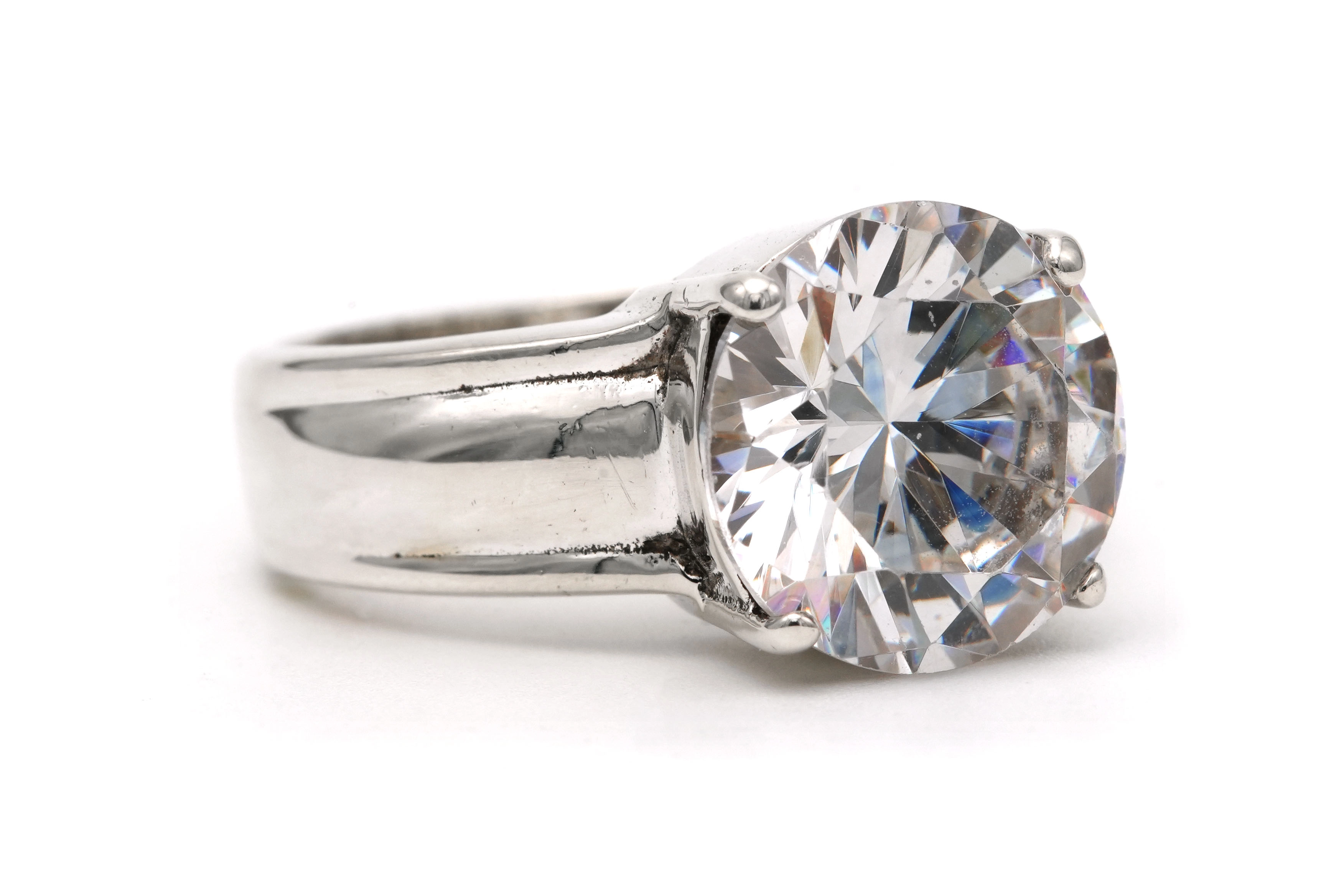 Bague contemporaine en argent 925 sertie d'un zirconium - 6