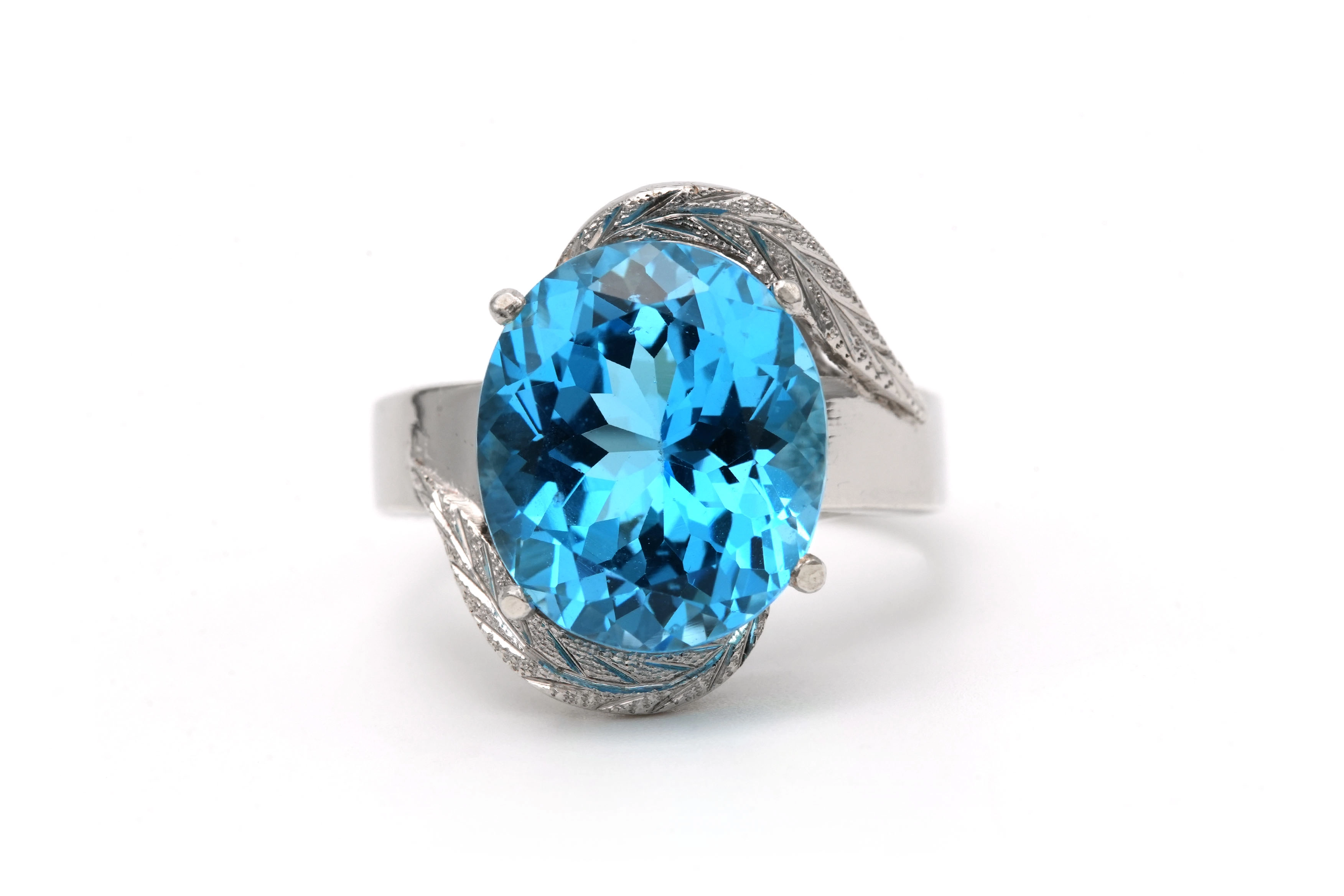 Bague contemporaine en argent 925 sertie d'une topaze - 1