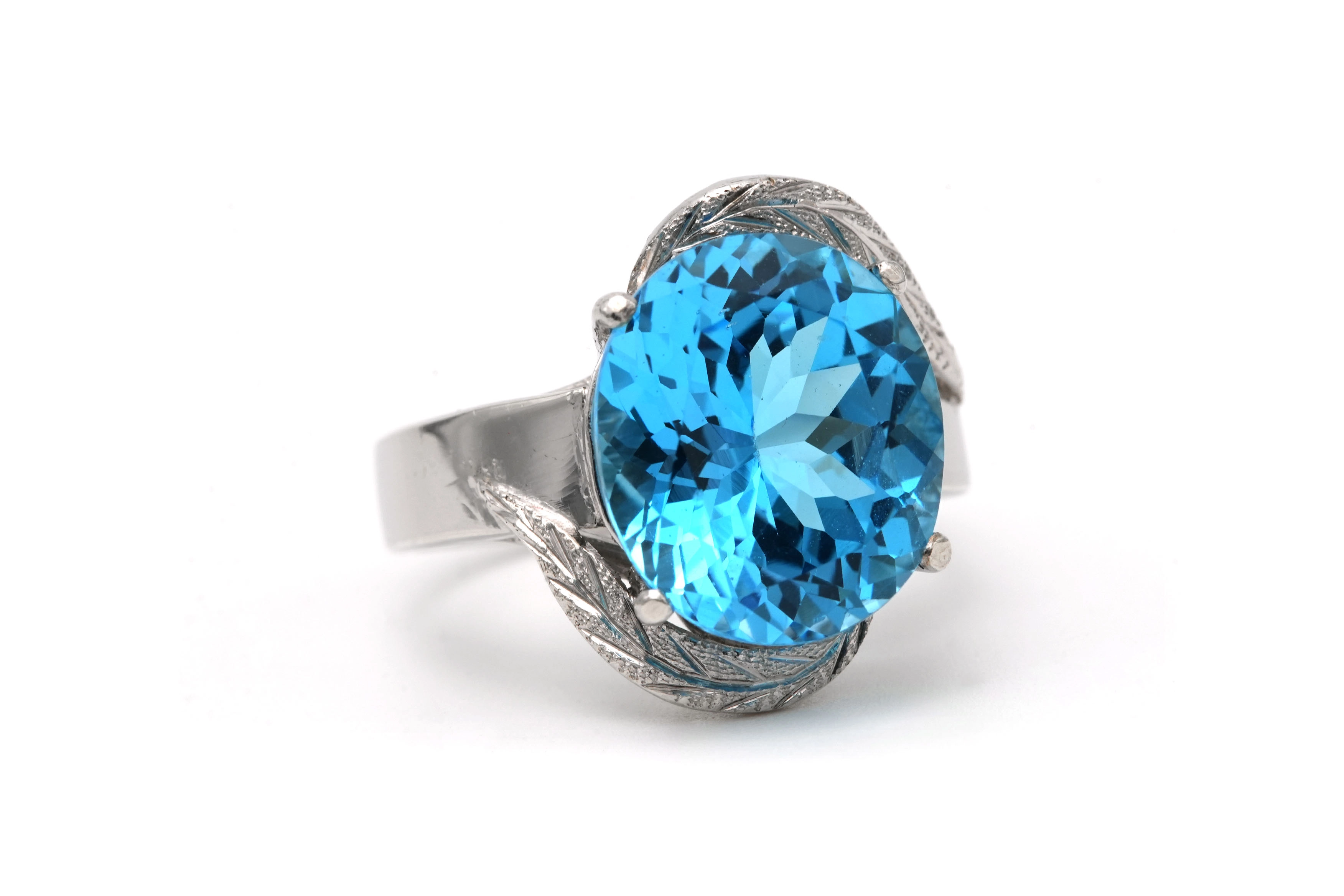 Bague contemporaine en argent 925 sertie d'une topaze - 2