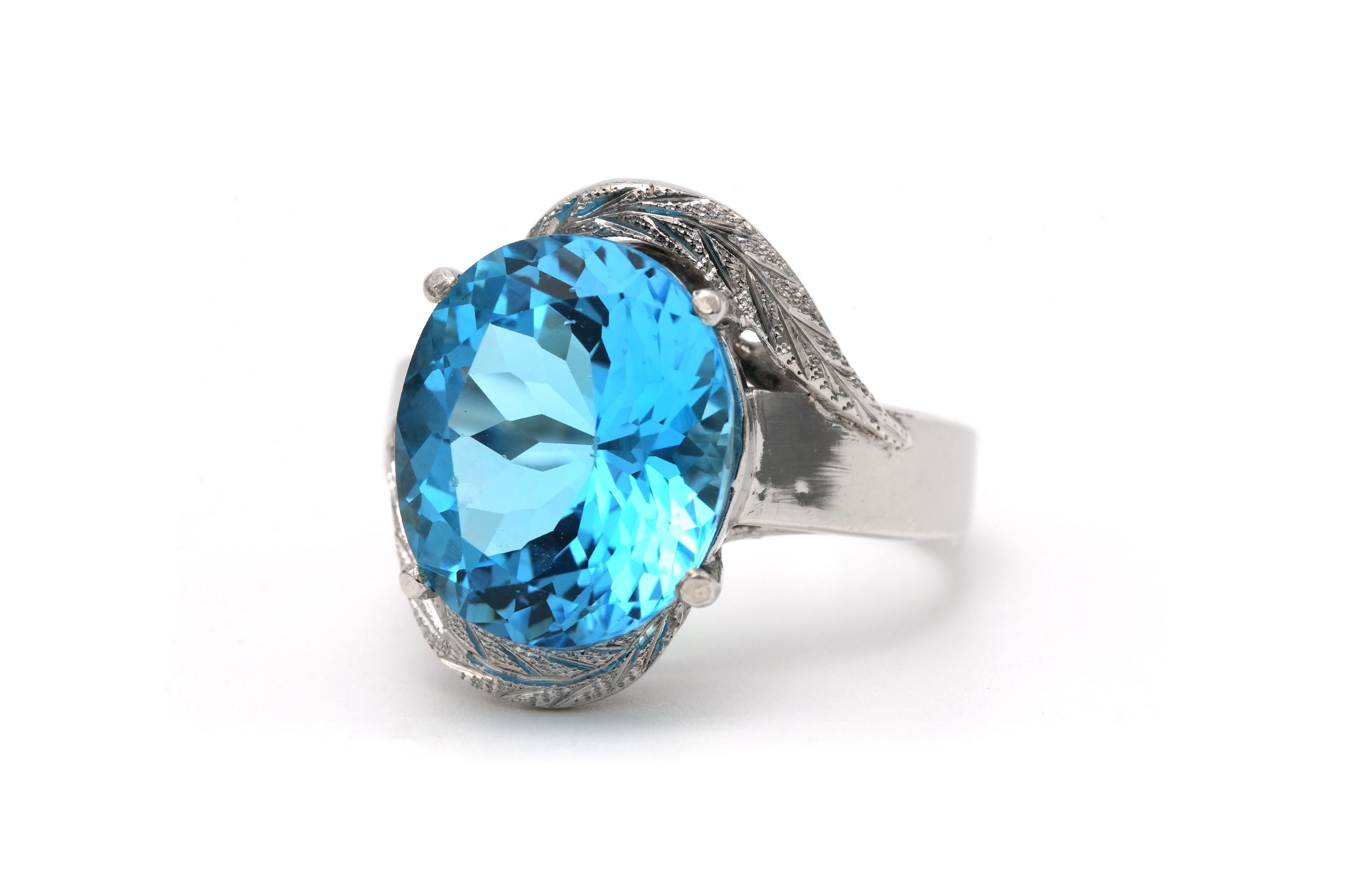 Bague contemporaine en argent 925 sertie d'une topaze - 3