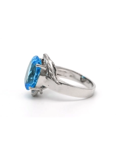 Bague contemporaine en argent 925 sertie d'une topaze - 4