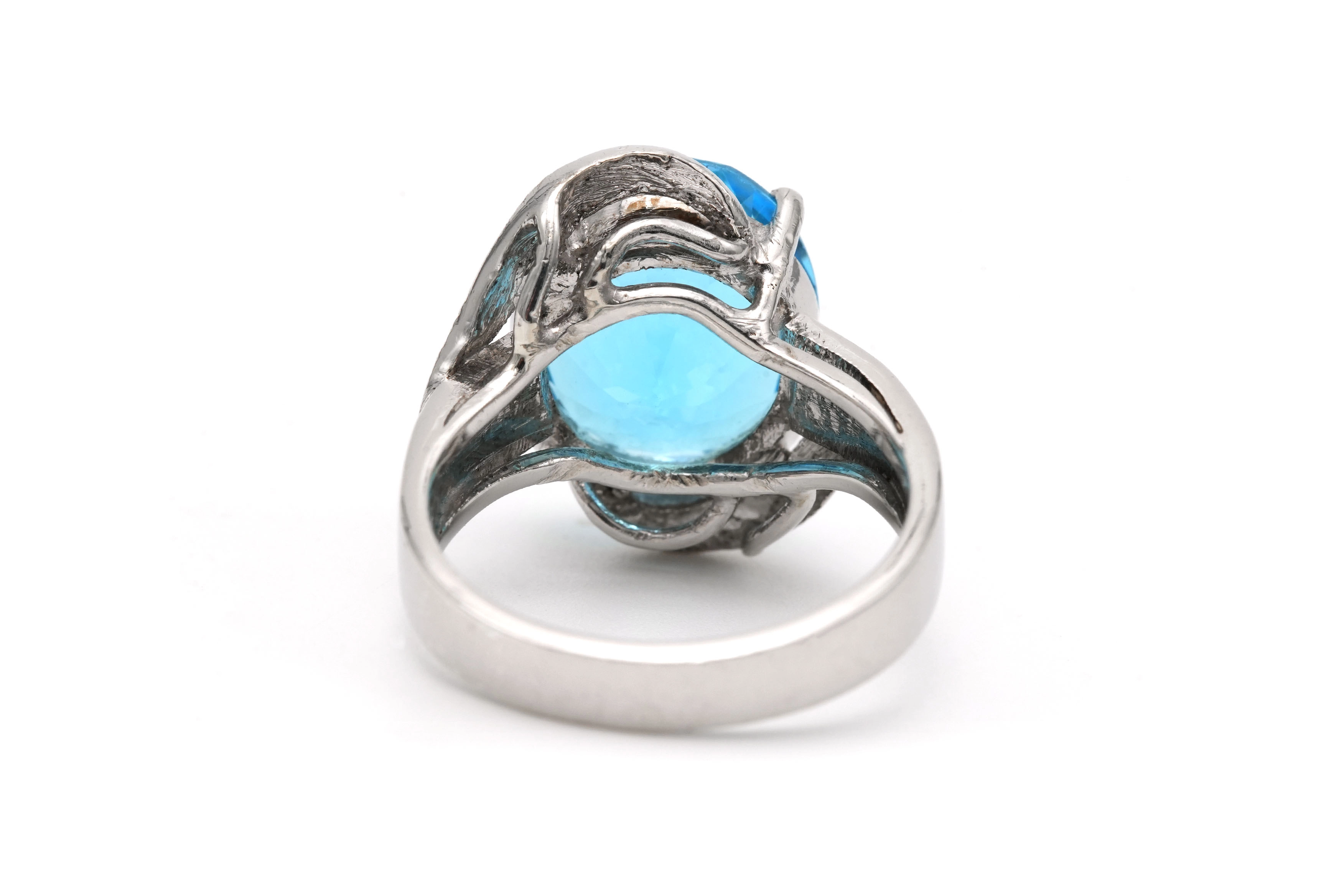 Bague contemporaine en argent 925 sertie d'une topaze - 5