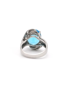Bague contemporaine en argent 925 sertie d'une topaze - 5