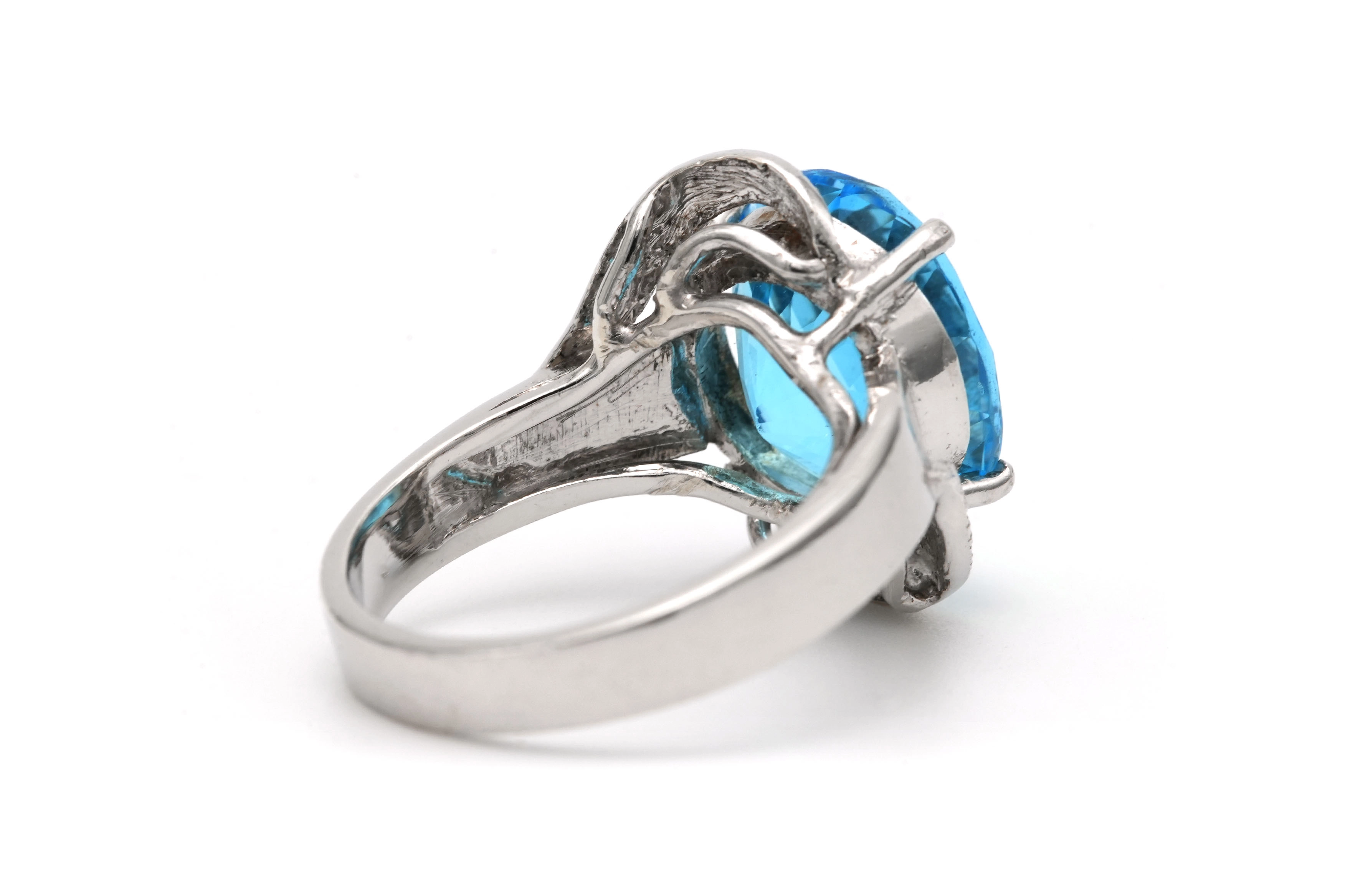 Bague contemporaine en argent 925 sertie d'une topaze - 6