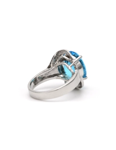 Bague contemporaine en argent 925 sertie d'une topaze - 6