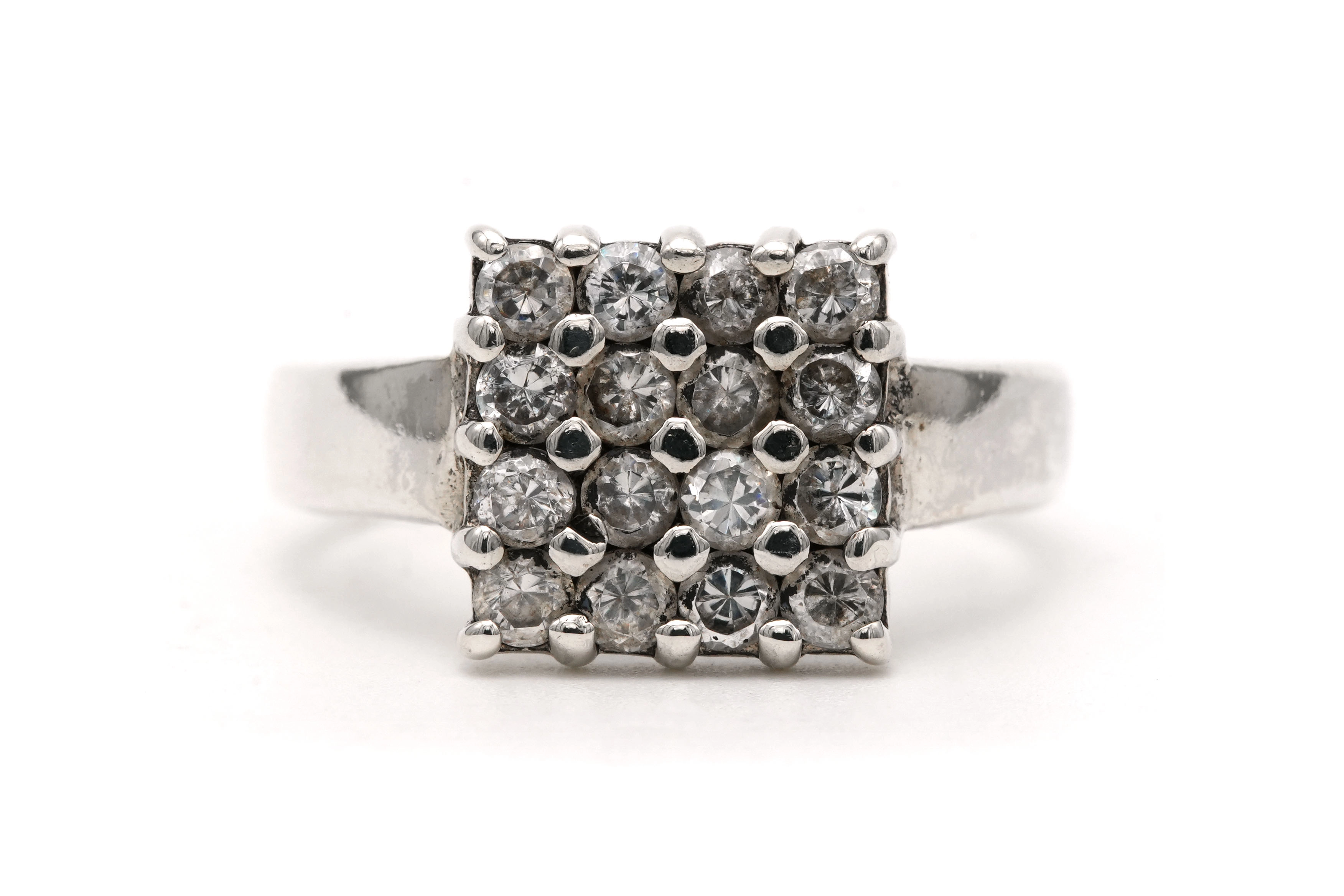 Bague contemporaine en argent 925 sertie de zirconiums - 2