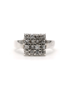 Bague contemporaine en argent 925 sertie de zirconiums - 2