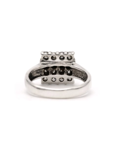 Bague contemporaine en argent 925 sertie de zirconiums - 4