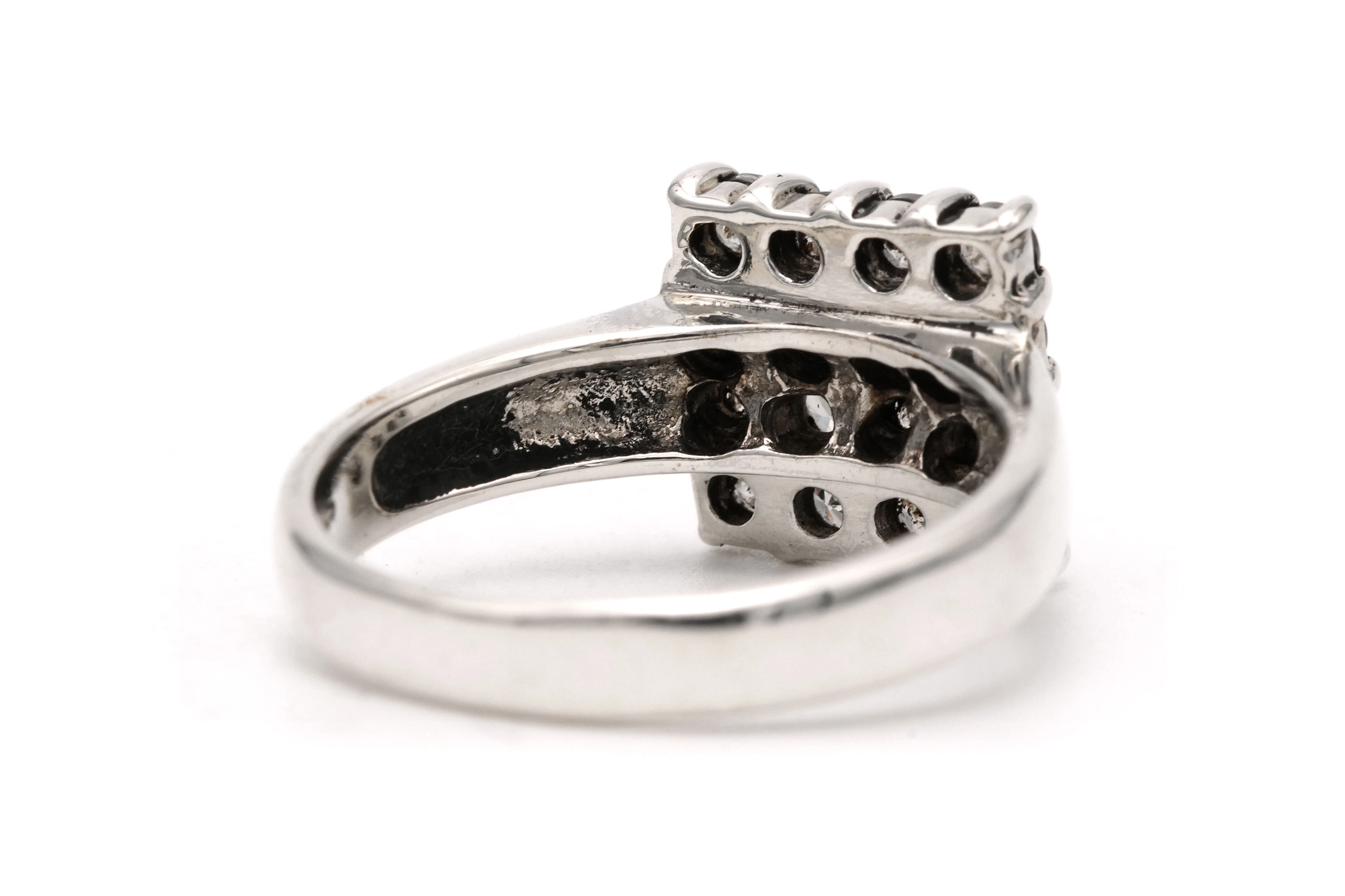 Bague contemporaine en argent 925 sertie de zirconiums - 5