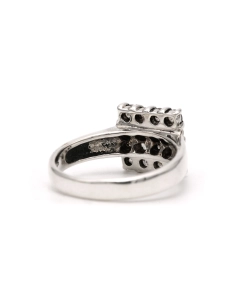 Bague contemporaine en argent 925 sertie de zirconiums - 5