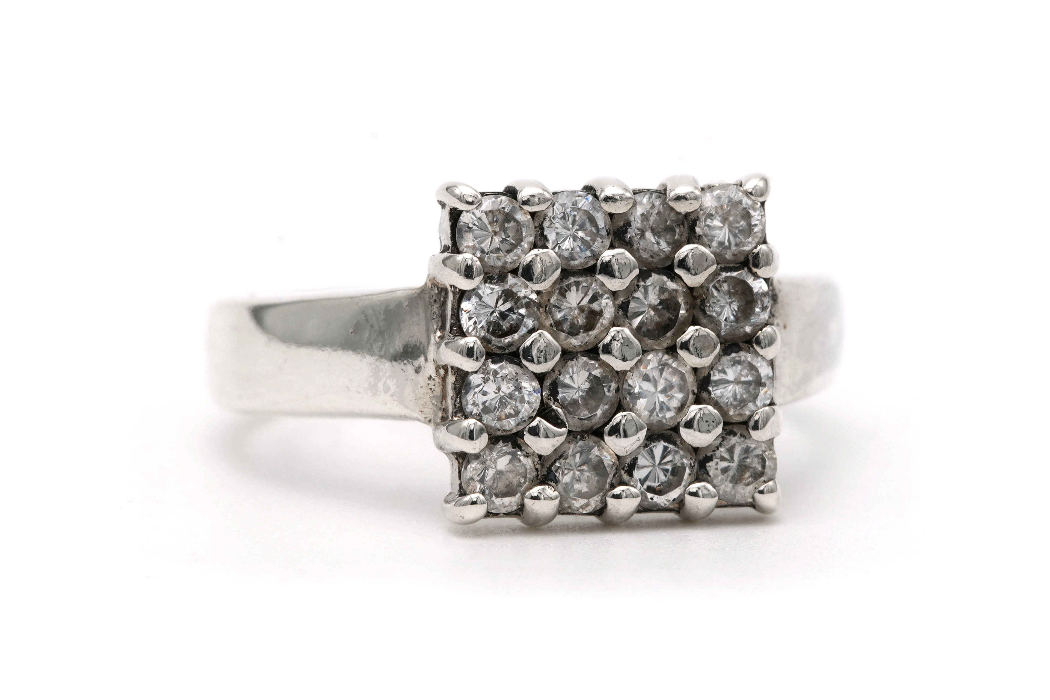 Bague contemporaine en argent 925 sertie de zirconiums - 6