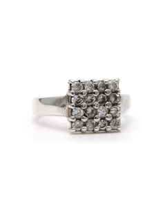 Bague contemporaine en argent 925 sertie de zirconiums - 6