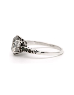 Bague Art Déco en argent sertie de strass - 3