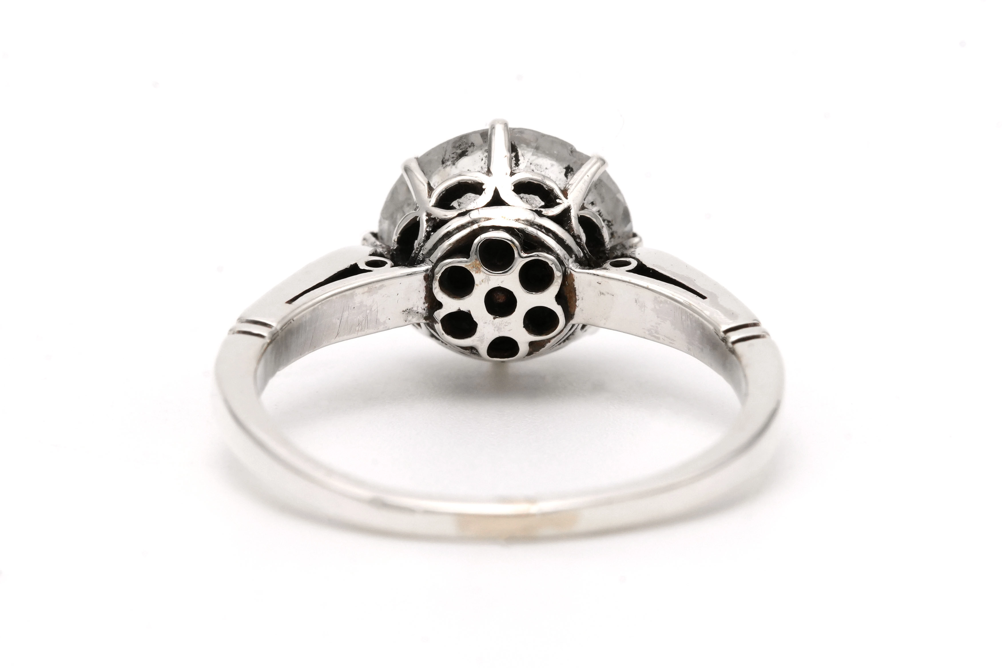 Bague Art Déco en argent sertie de strass - 4