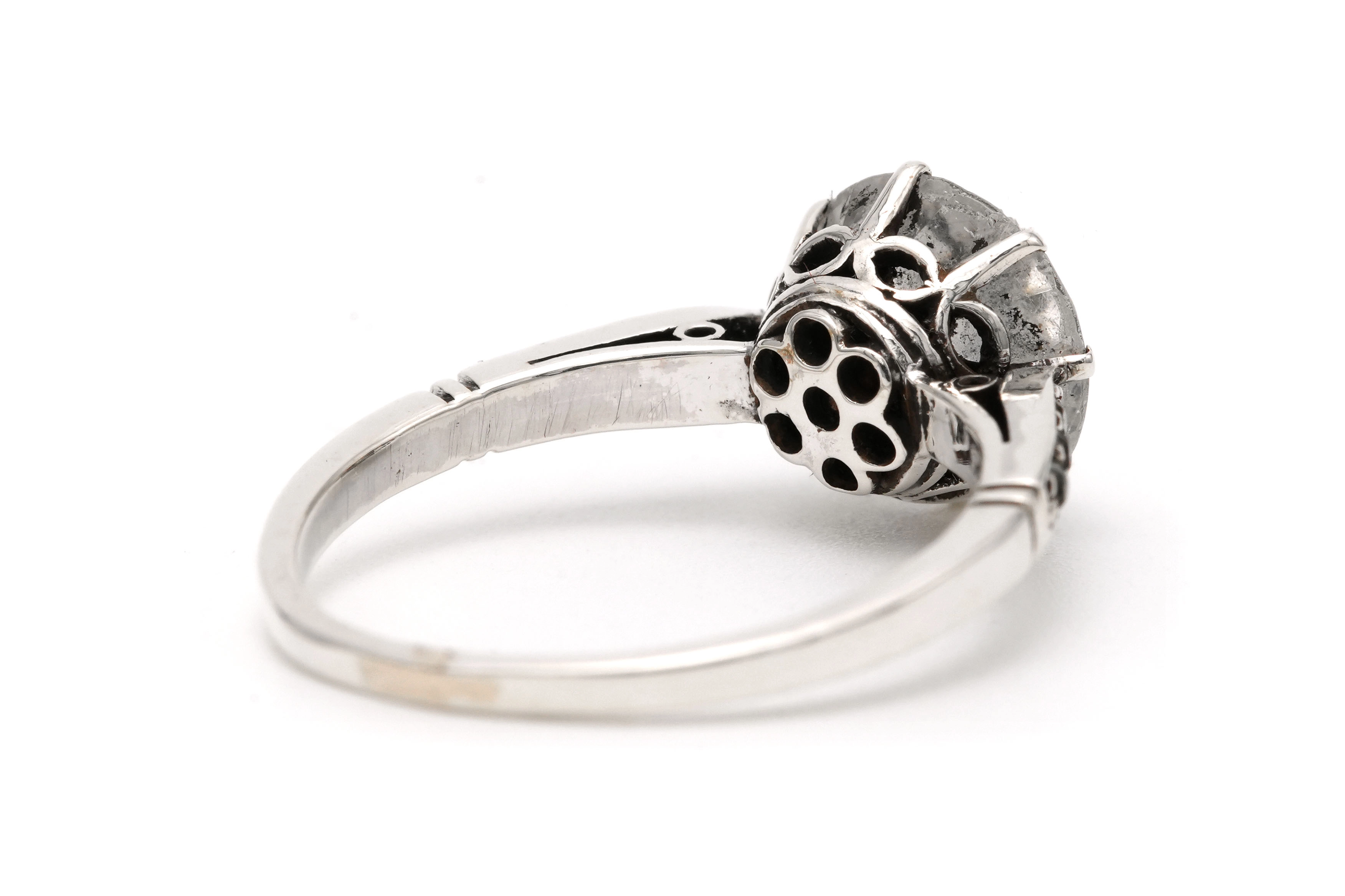 Bague Art Déco en argent sertie de strass - 5