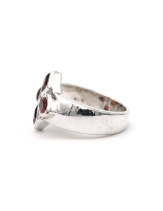 Bague contemporaine en argent 925 sertie de grenats - 3