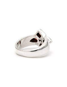 Bague contemporaine en argent 925 sertie de grenats - 5