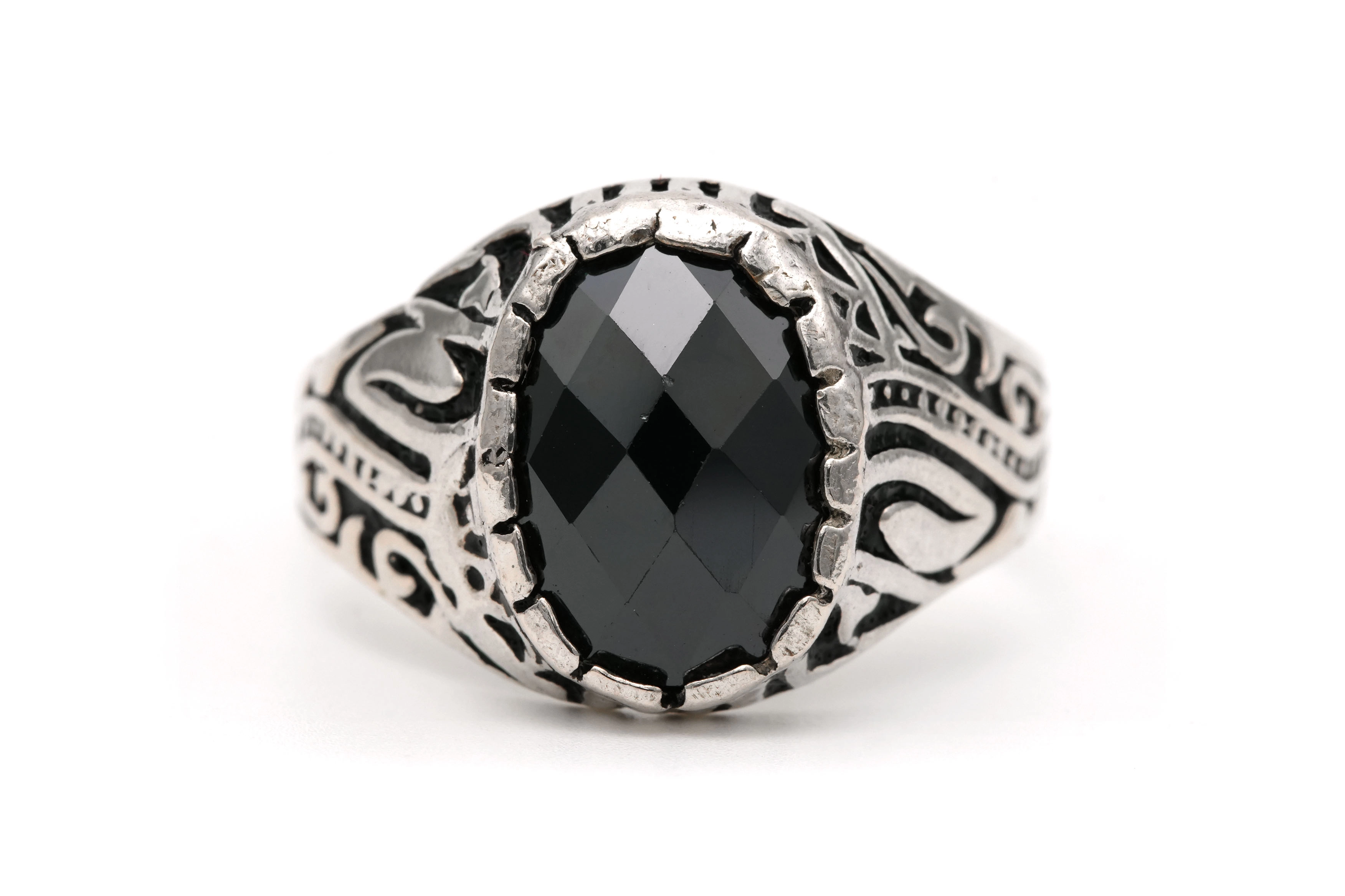 Bague contemporaine en argent 925 sertie d'une céramique - 1